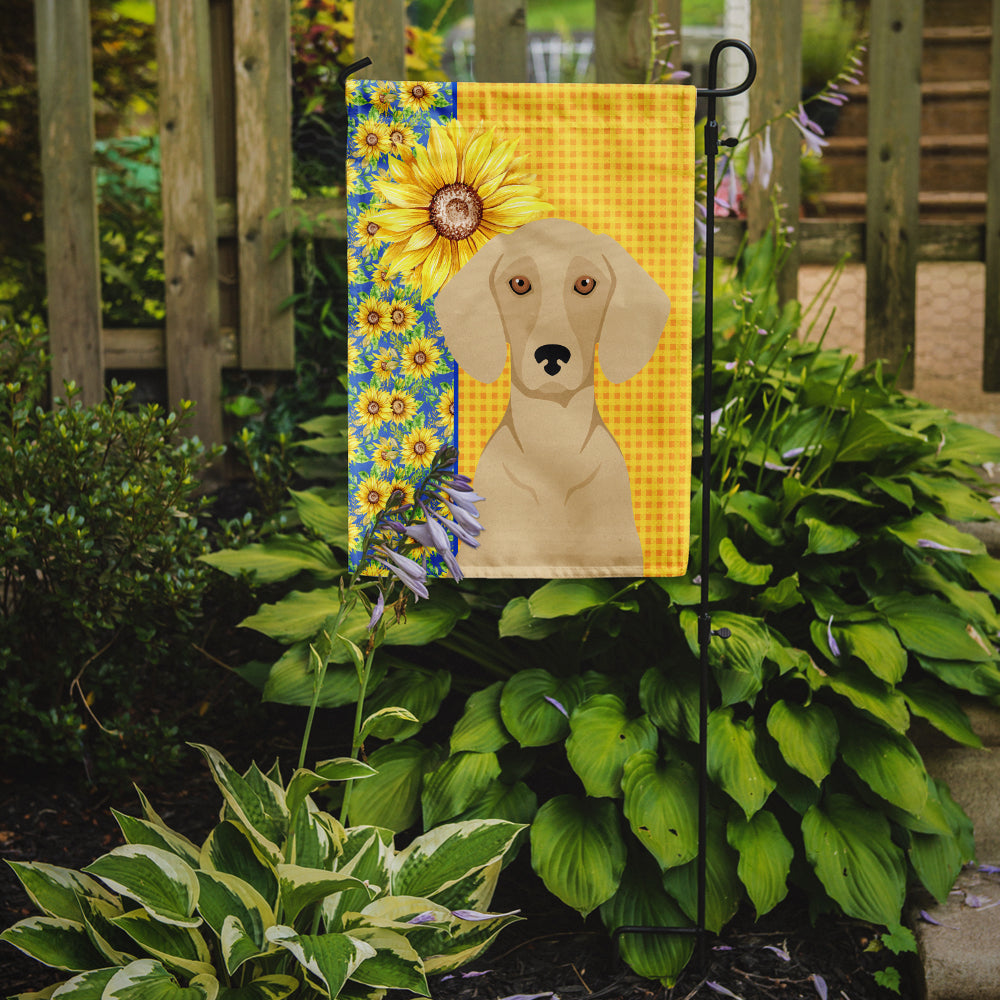 Summer Sunflowers Cream Dachshund Flag Garden Size  the-store.com.