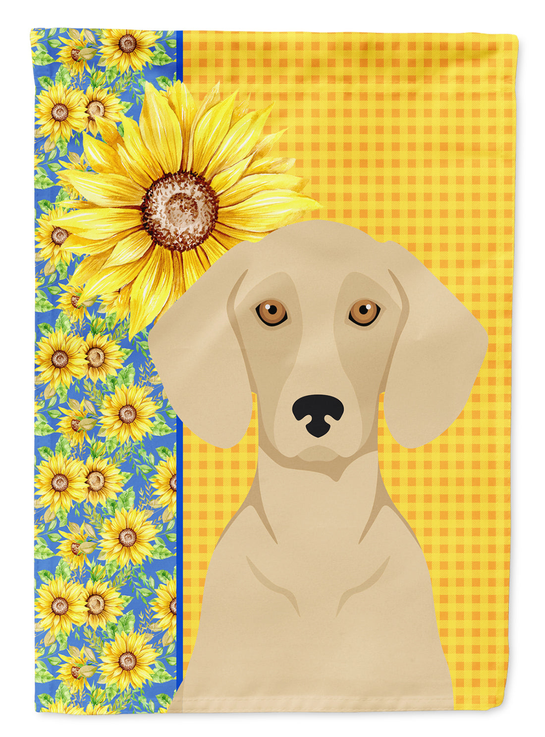 Summer Sunflowers Cream Dachshund Flag Garden Size  the-store.com.