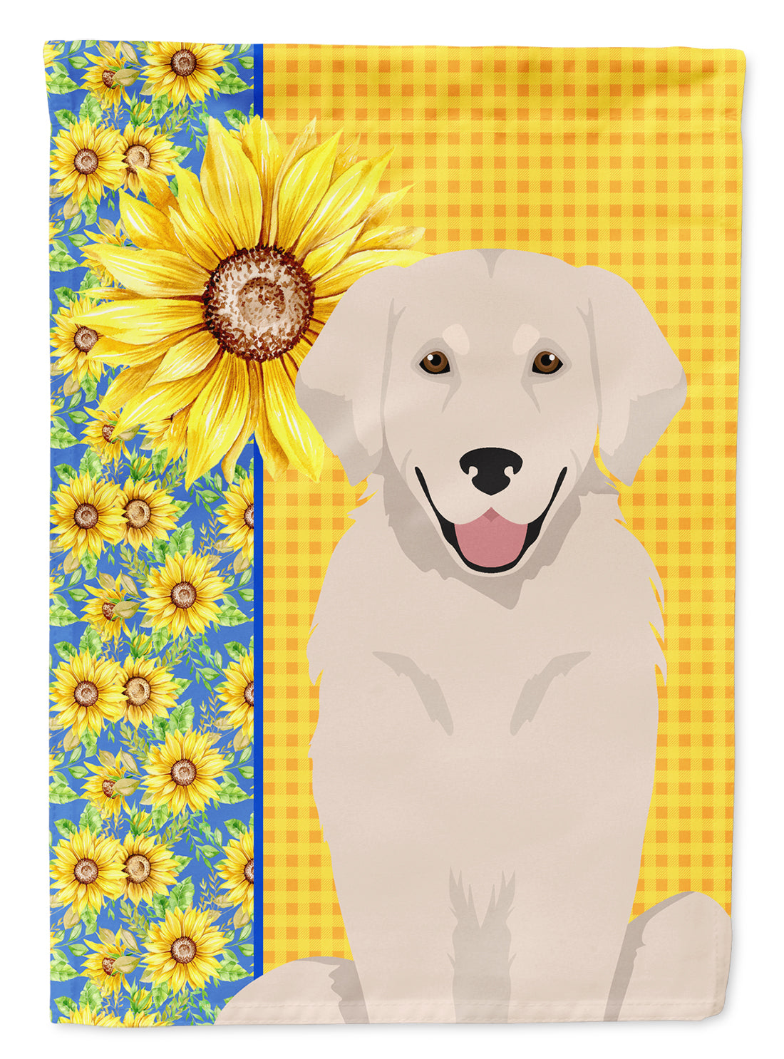 Summer Sunflowers Cream Golden Retriever Flag Garden Size  the-store.com.