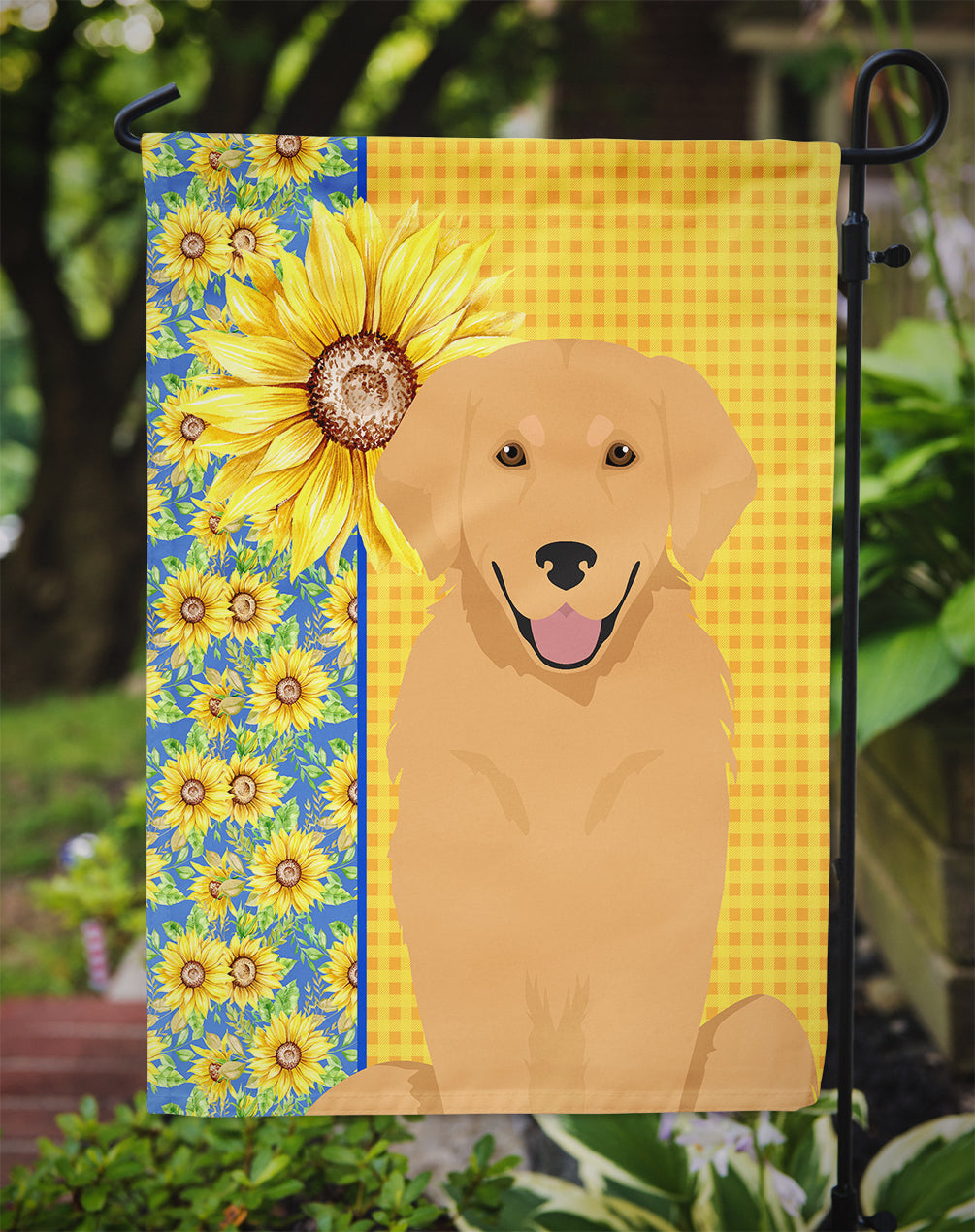 Summer Sunflowers Gold Golden Retriever Flag Garden Size  the-store.com.