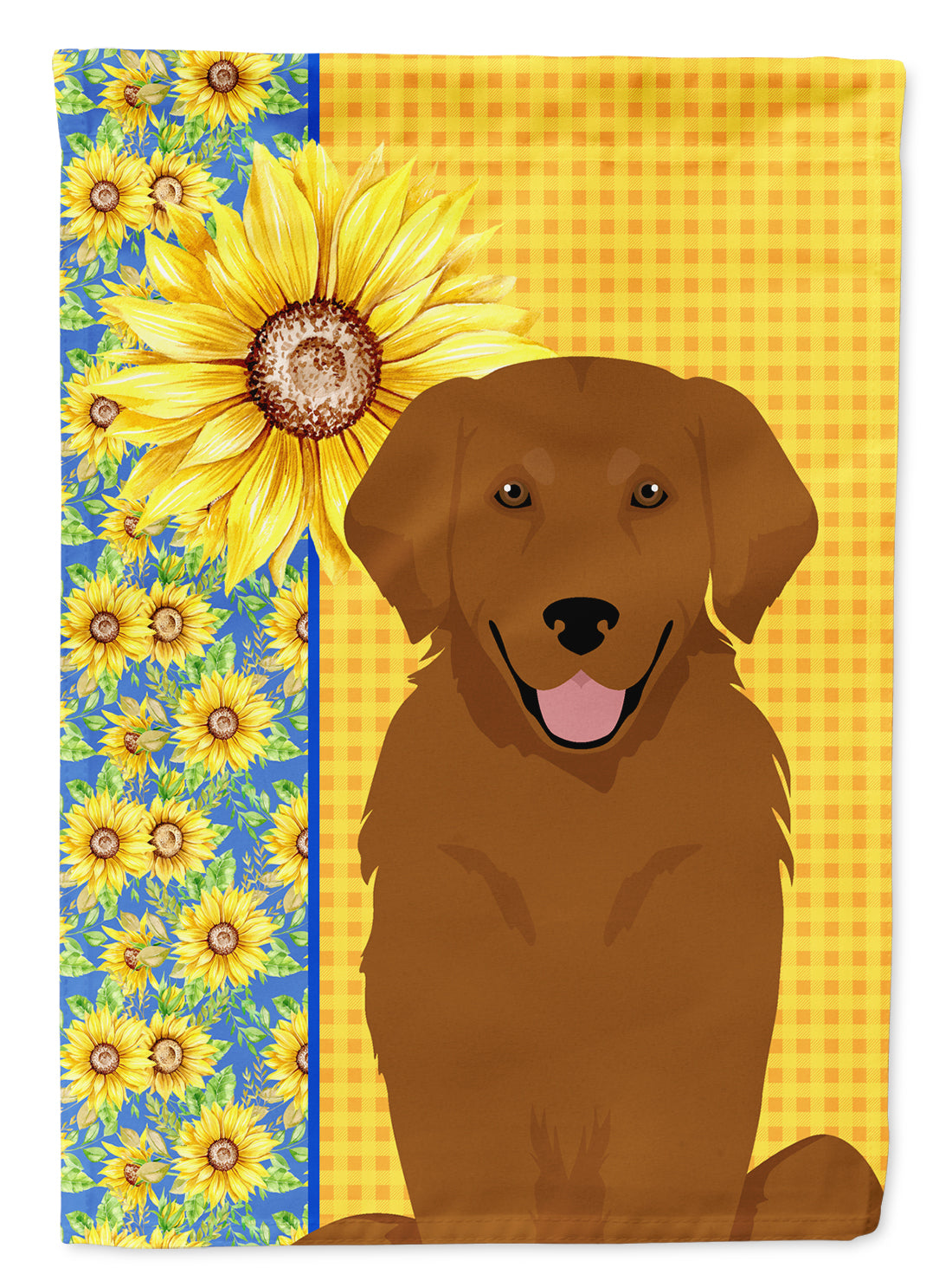 Summer Sunflowers Mahogany Golden Retriever Flag Garden Size  the-store.com.