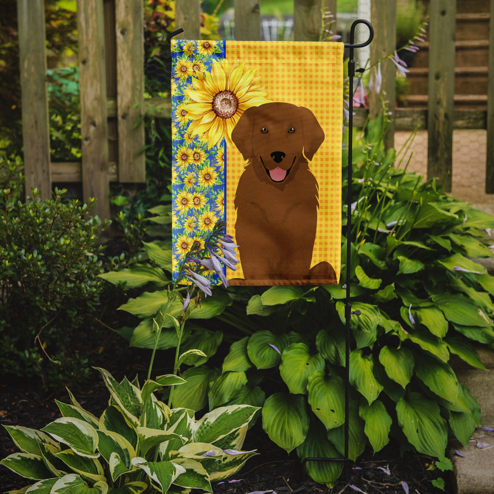 Summer Sunflowers Mahogany Golden Retriever Flag Garden Size  the-store.com.