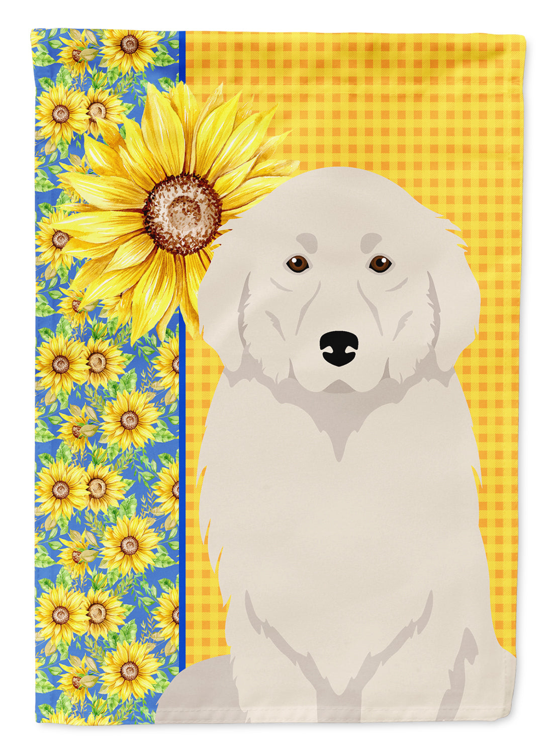 Summer Sunflowers Great Pyrenees Flag Garden Size  the-store.com.