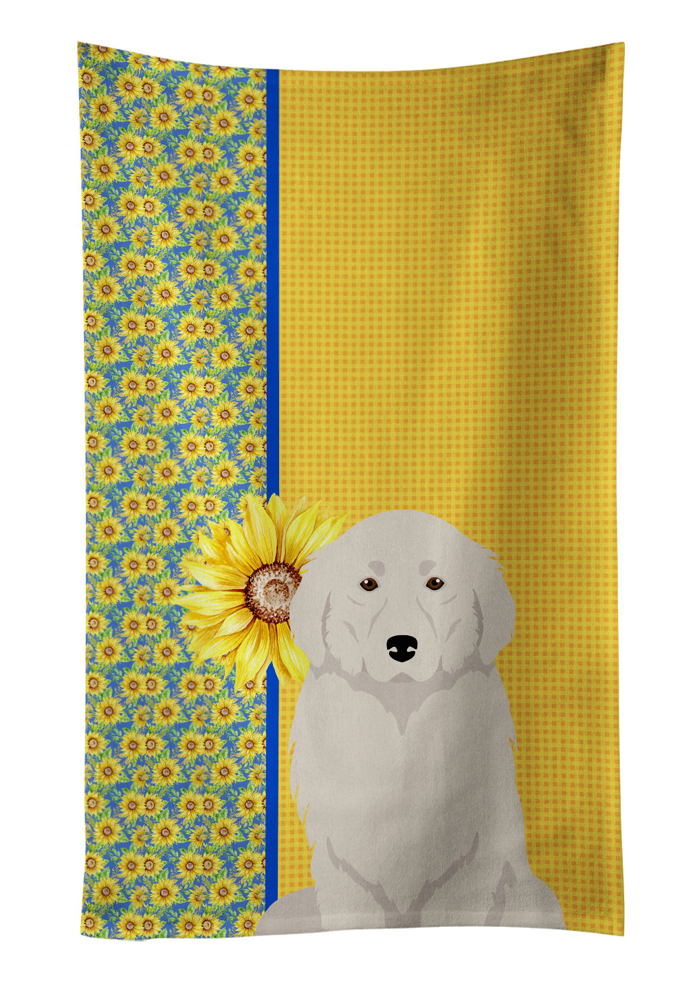 Buy this Summer Sunflowers Great Pyrenees Kitchen Towel