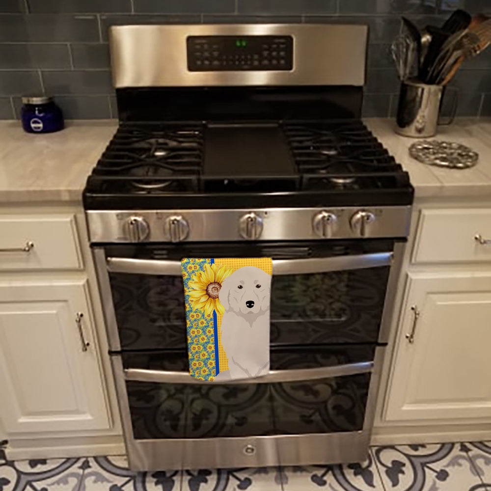 Summer Sunflowers Great Pyrenees Kitchen Towel - the-store.com