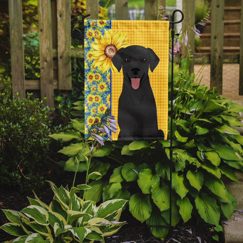 Summer Sunflowers Black Labrador Retriever Flag Garden Size  the-store.com.