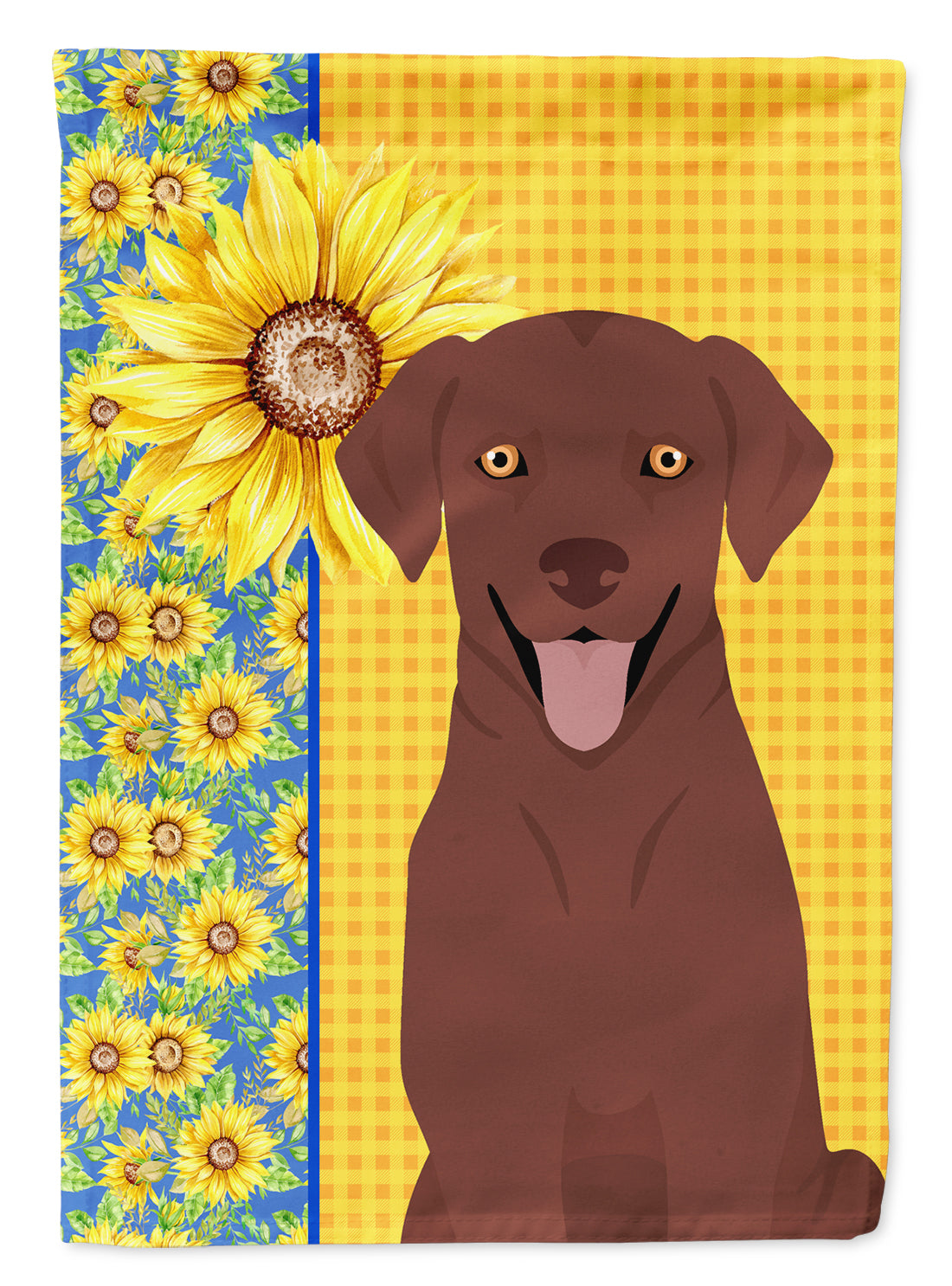 Summer Sunflowers Chocolate Labrador Retriever Flag Garden Size  the-store.com.