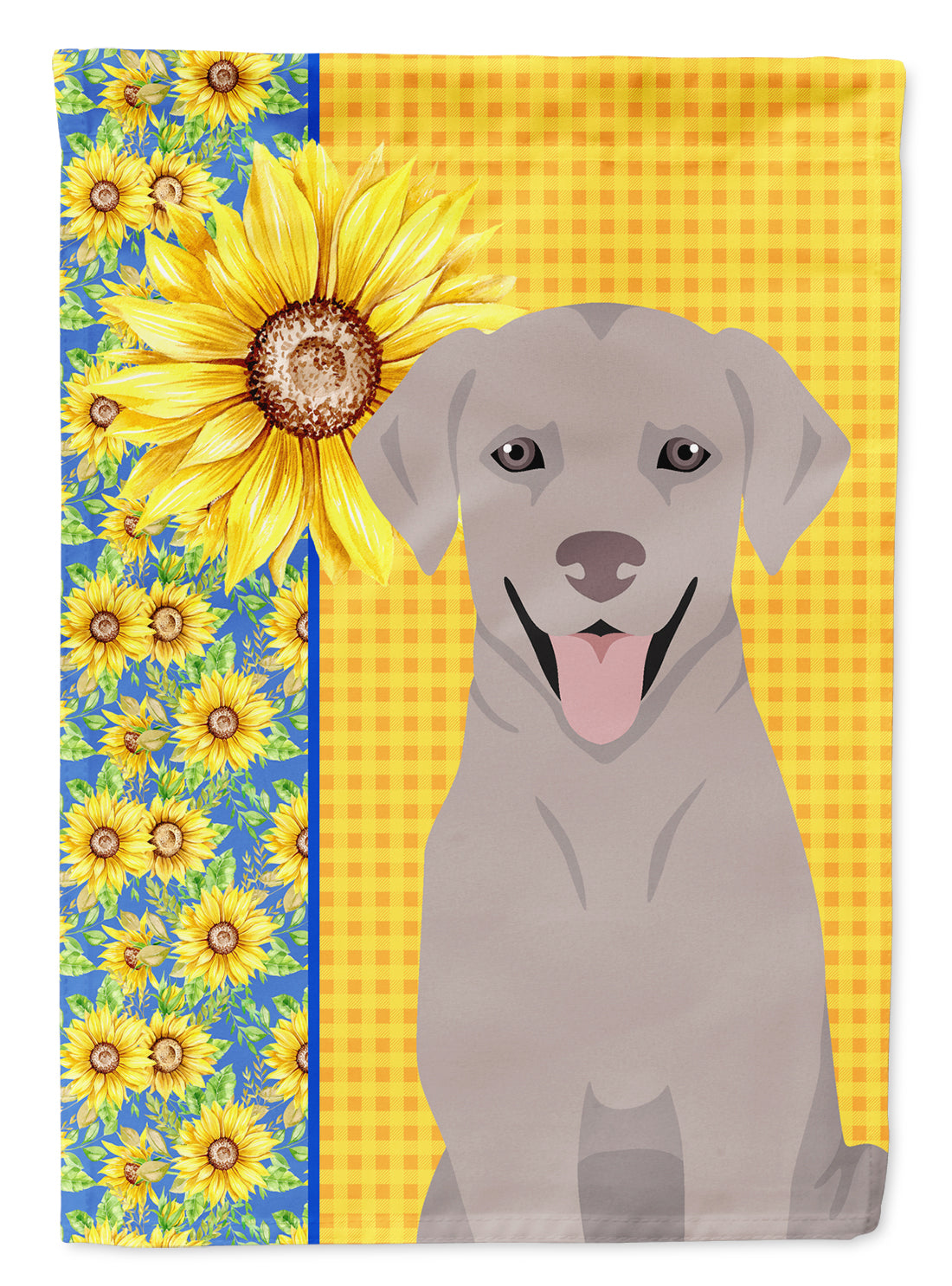 Summer Sunflowers Gray Labrador Retriever Flag Garden Size  the-store.com.