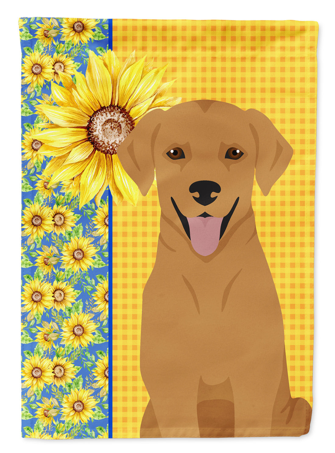 Summer Sunflowers Red Fox Labrador Retriever Flag Garden Size  the-store.com.