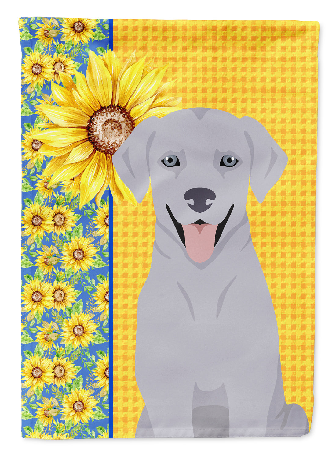 Summer Sunflowers Silver Labrador Retriever Flag Garden Size  the-store.com.