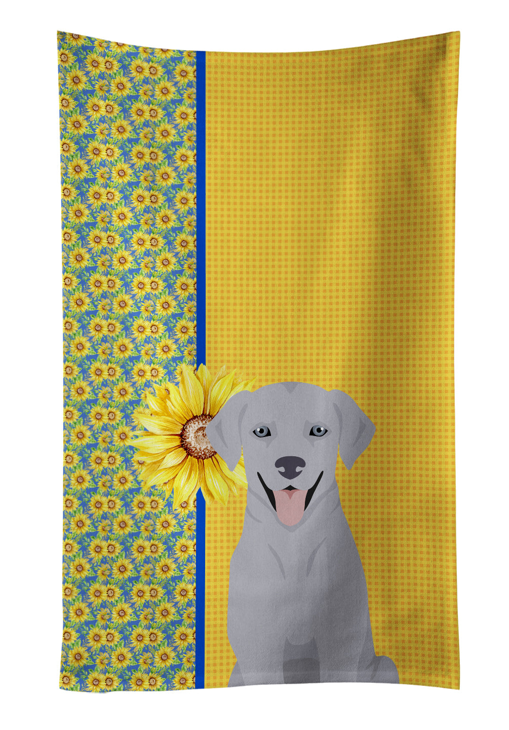 Buy this Summer Sunflowers Silver Labrador Retriever Kitchen Towel