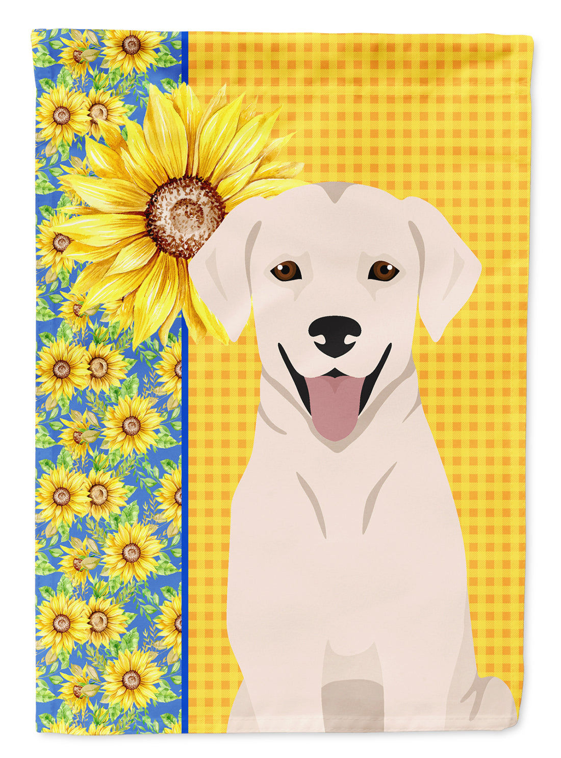 Summer Sunflowers White Cream Labrador Retriever Flag Garden Size  the-store.com.