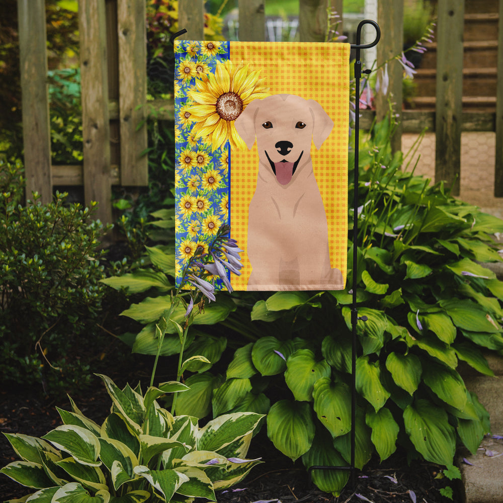 Summer Sunflowers Yellow Labrador Retriever Flag Garden Size  the-store.com.