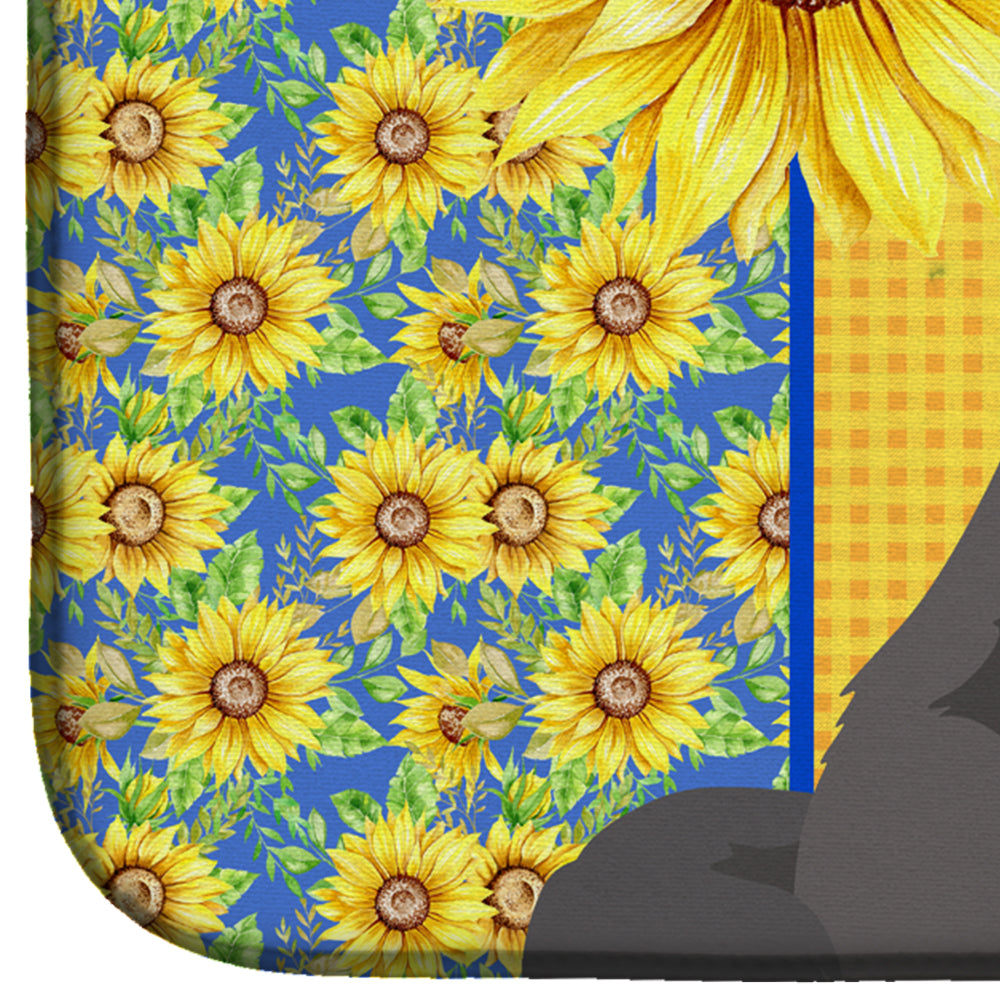 Summer Sunflowers Grey Newfoundland Dish Drying Mat  the-store.com.