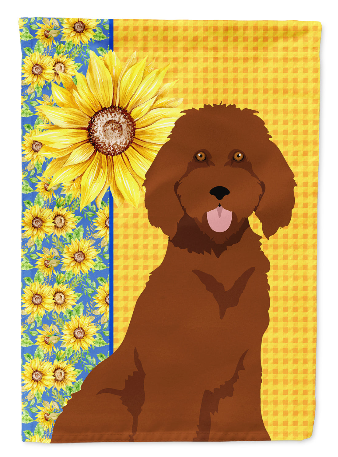 Summer Sunflowers Standard Red Poodle Flag Garden Size  the-store.com.