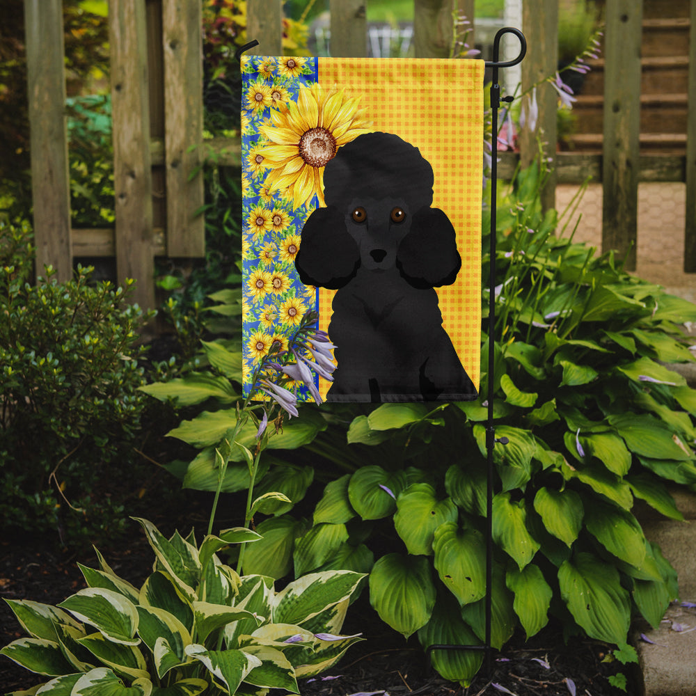 Summer Sunflowers Toy Black Poodle Flag Garden Size  the-store.com.