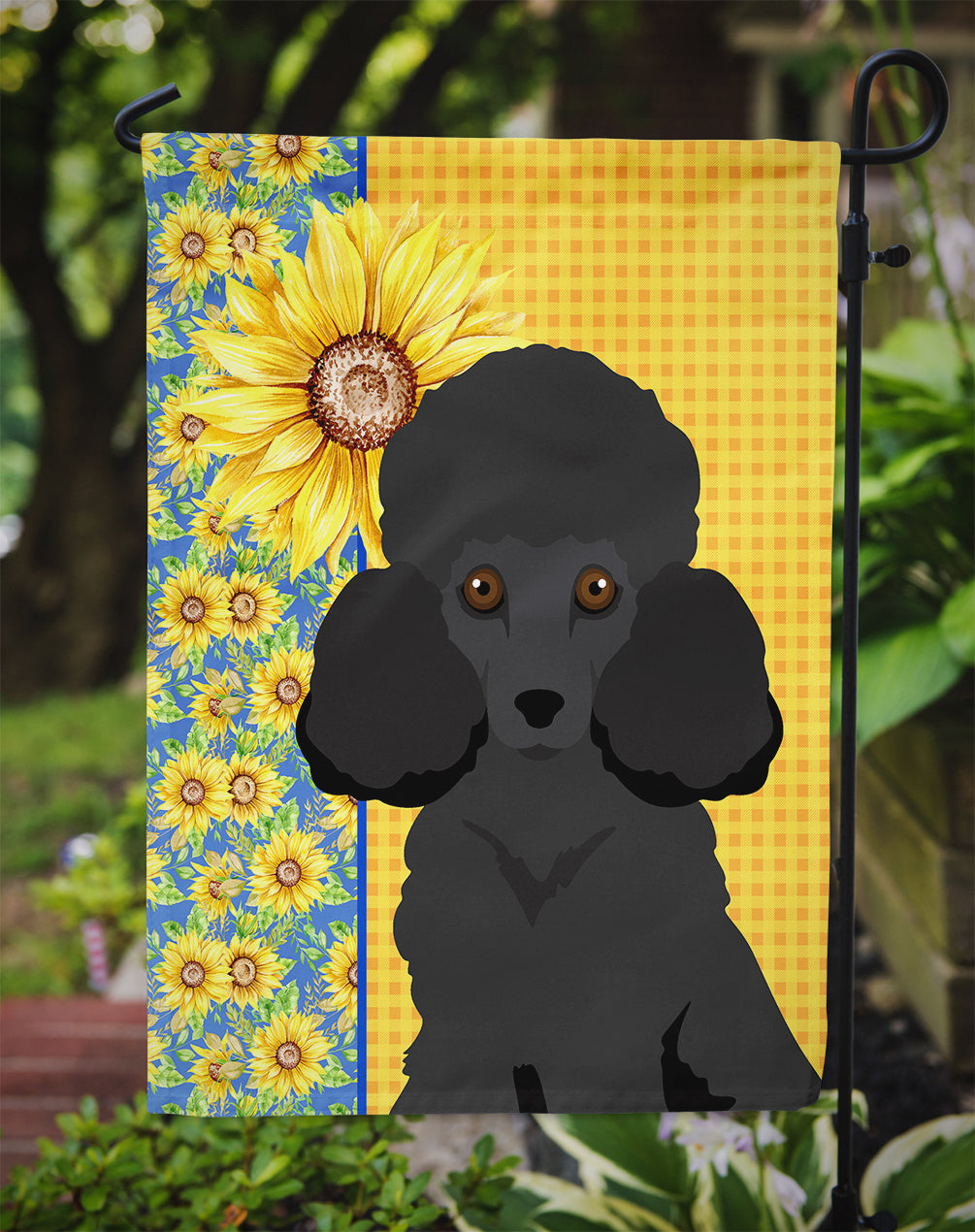 Summer Sunflowers Toy Black Poodle Flag Garden Size  the-store.com.