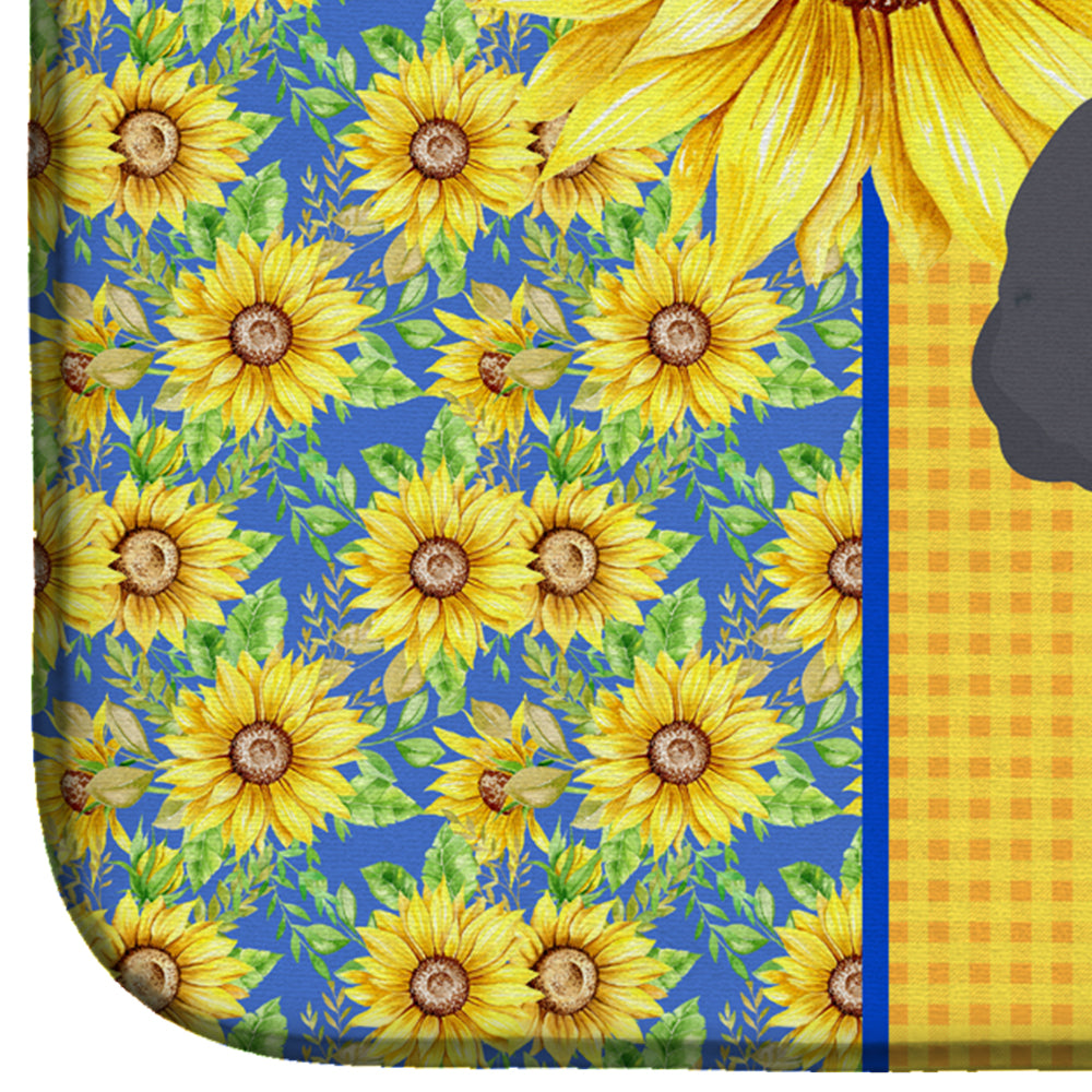 Summer Sunflowers Toy Grey Poodle Dish Drying Mat  the-store.com.