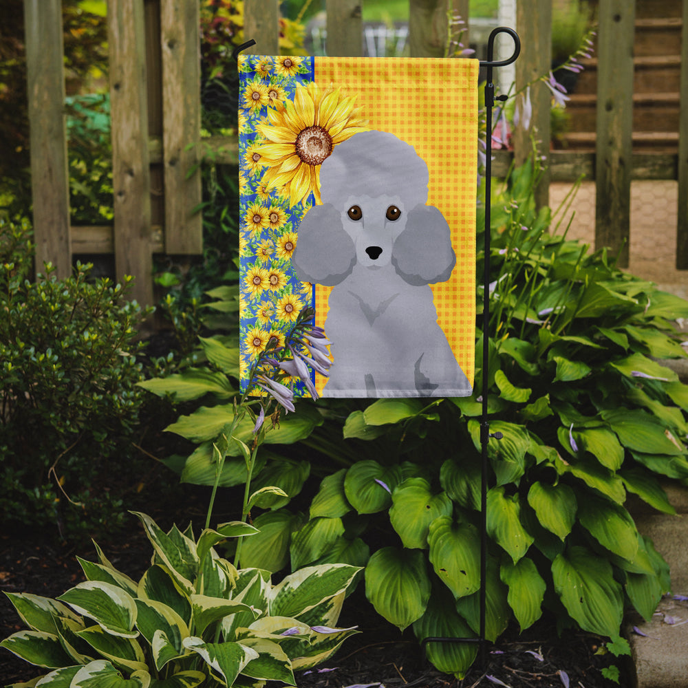 Summer Sunflowers Toy Silver Poodle Flag Garden Size  the-store.com.