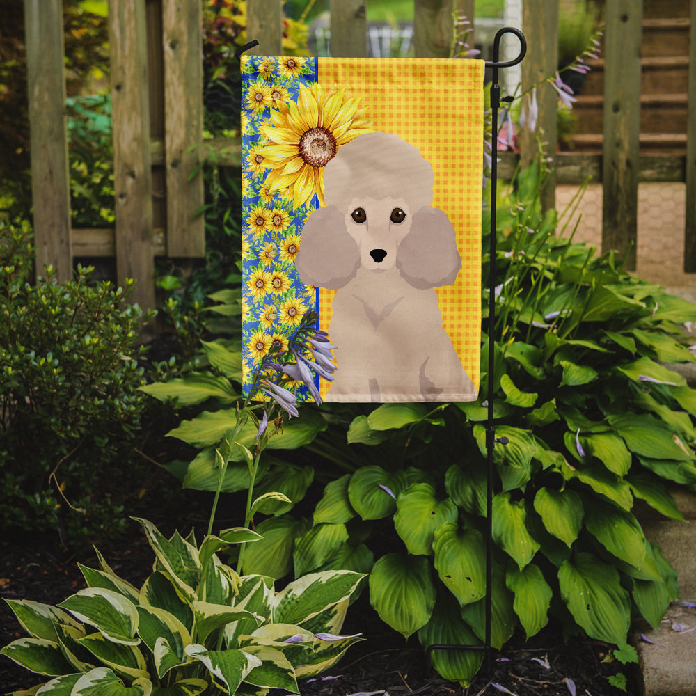 Summer Sunflowers Toy Cream Poodle Flag Garden Size  the-store.com.