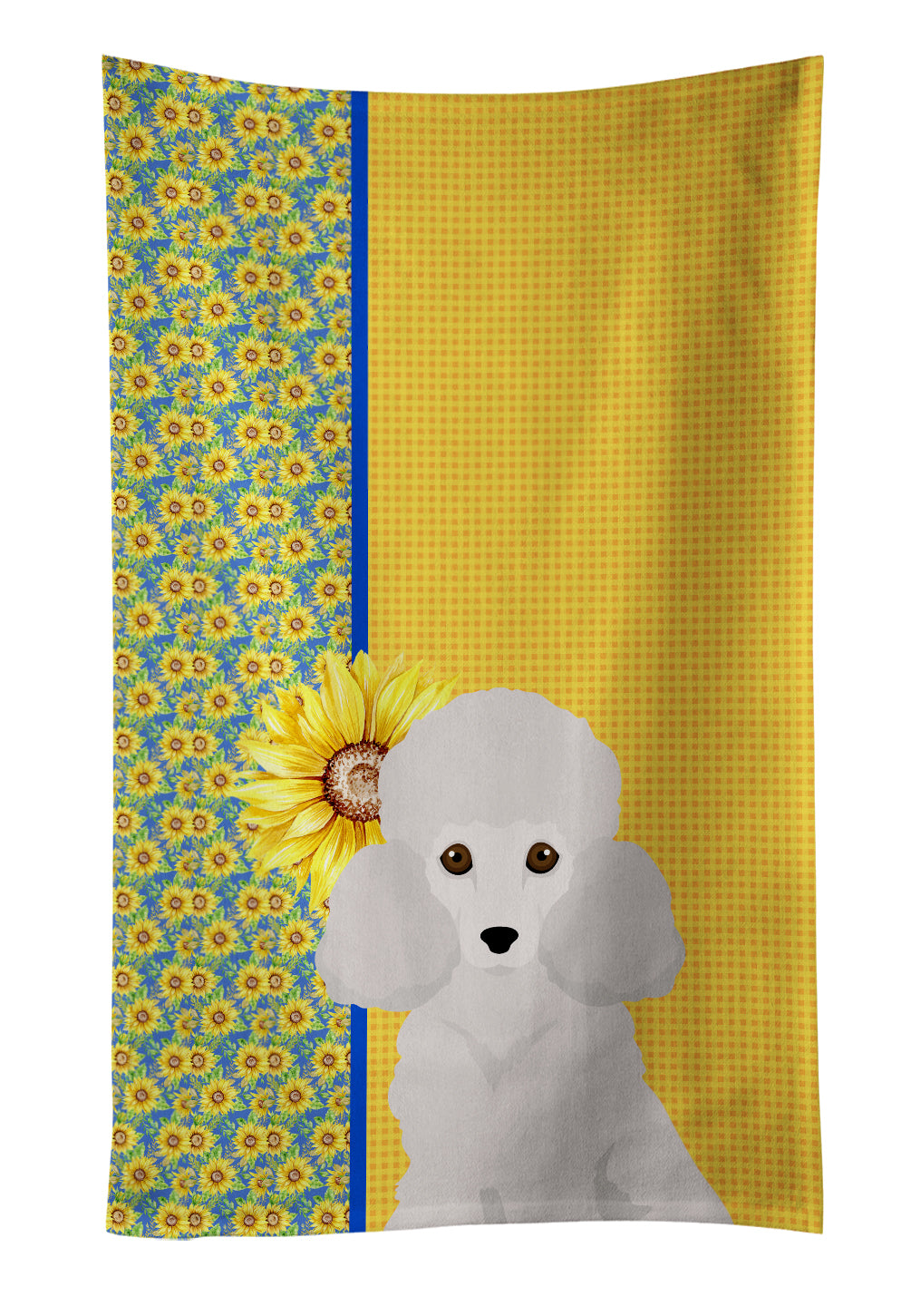 Buy this Summer Sunflowers Toy White Poodle Kitchen Towel