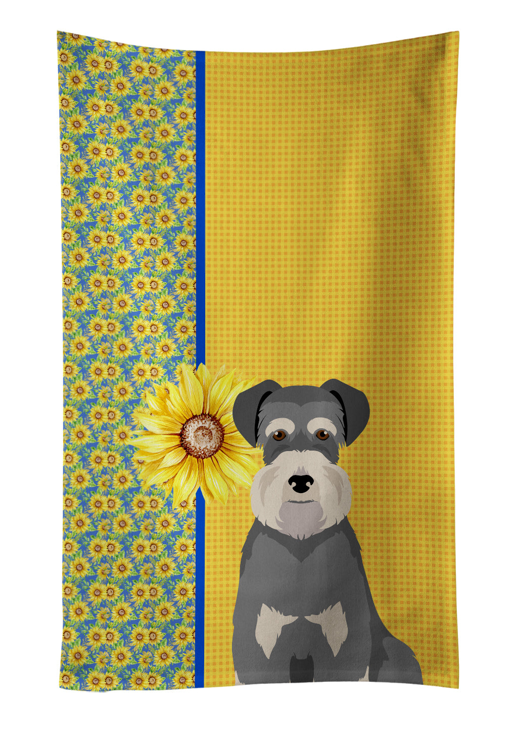 Buy this Summer Sunflowers Salt Pepper Natural Ears Schnauzer Kitchen Towel