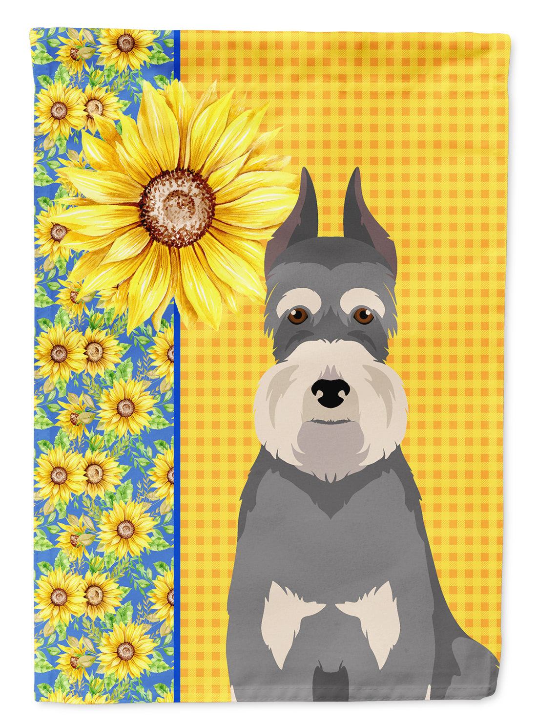 Summer Sunflowers Salt Pepper Schnauzer Flag Garden Size  the-store.com.