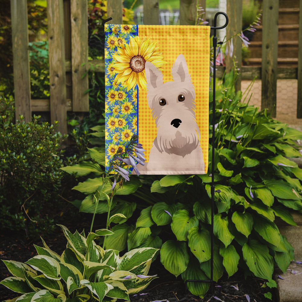 Summer Sunflowers Wheaten Scottish Terrier Flag Garden Size  the-store.com.