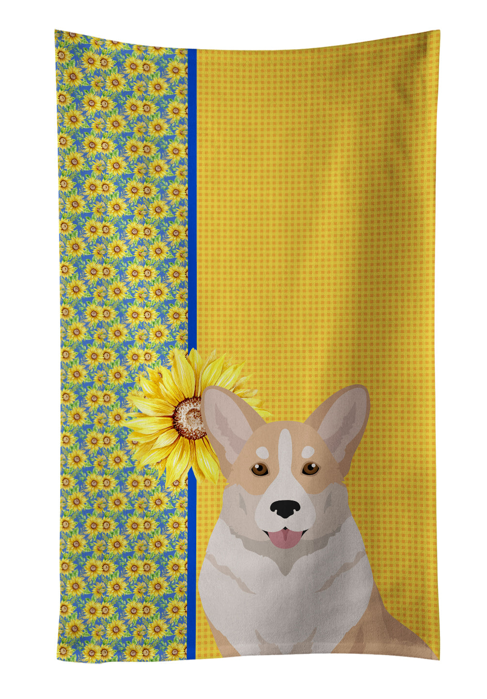 Buy this Summer Sunflowers Fawn Cardigan Corgi Kitchen Towel