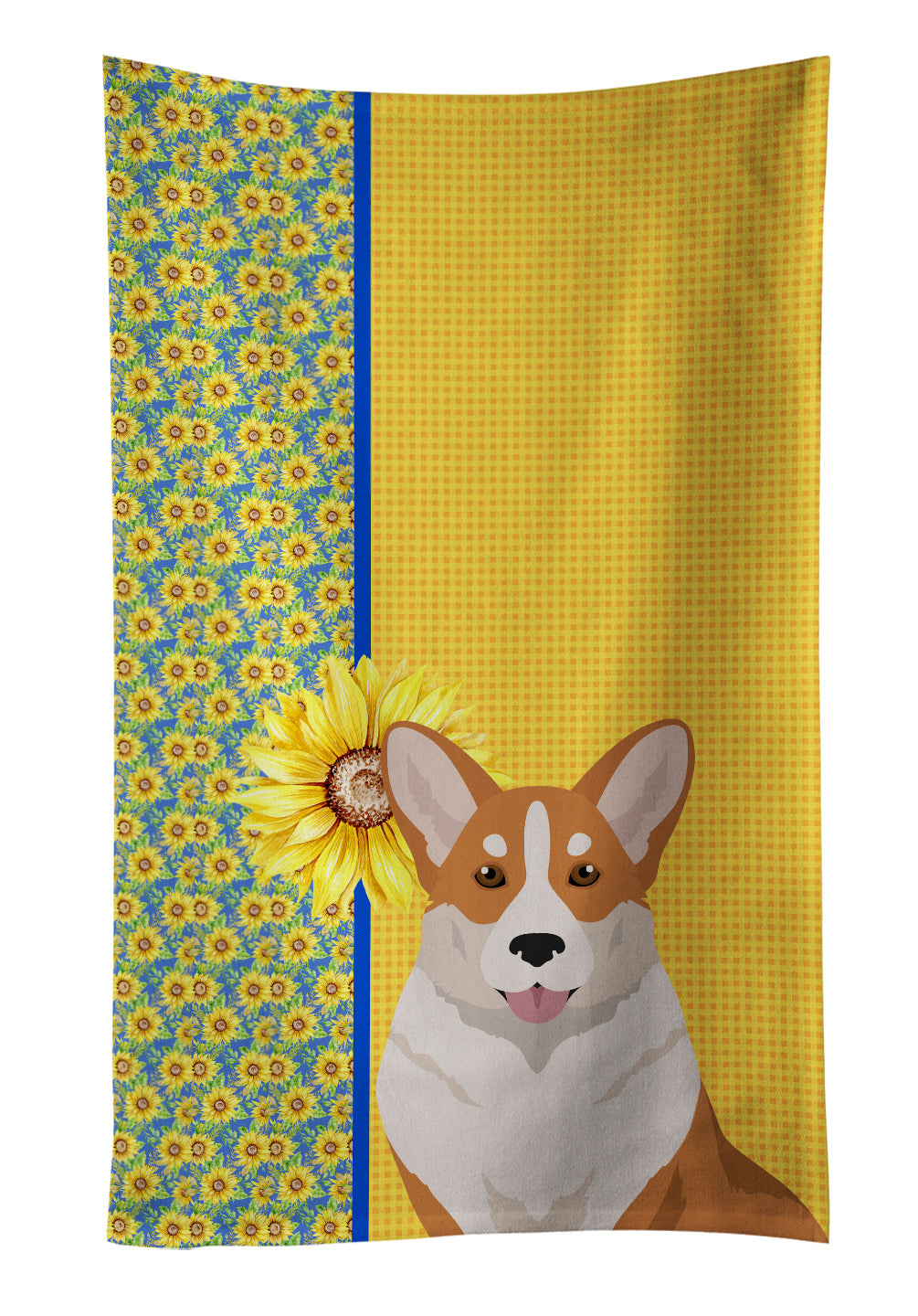 Buy this Summer Sunflowers Red Cardigan Corgi Kitchen Towel