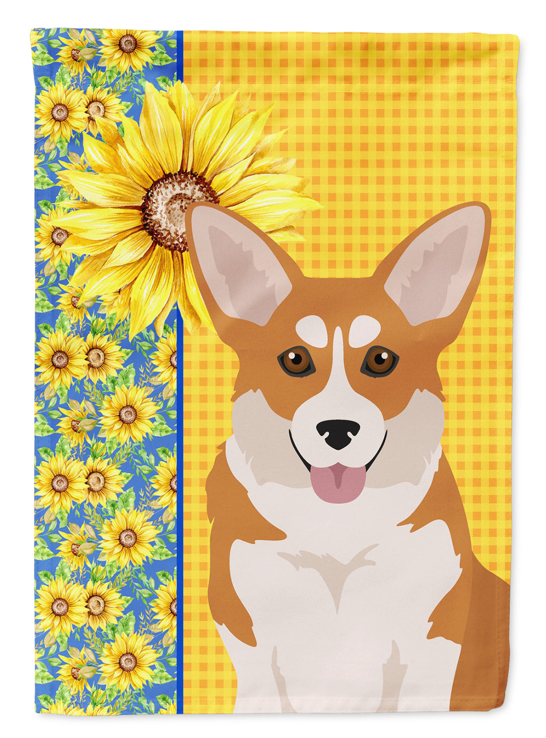 Summer Sunflowers Red Pembroke Corgi Flag Garden Size  the-store.com.