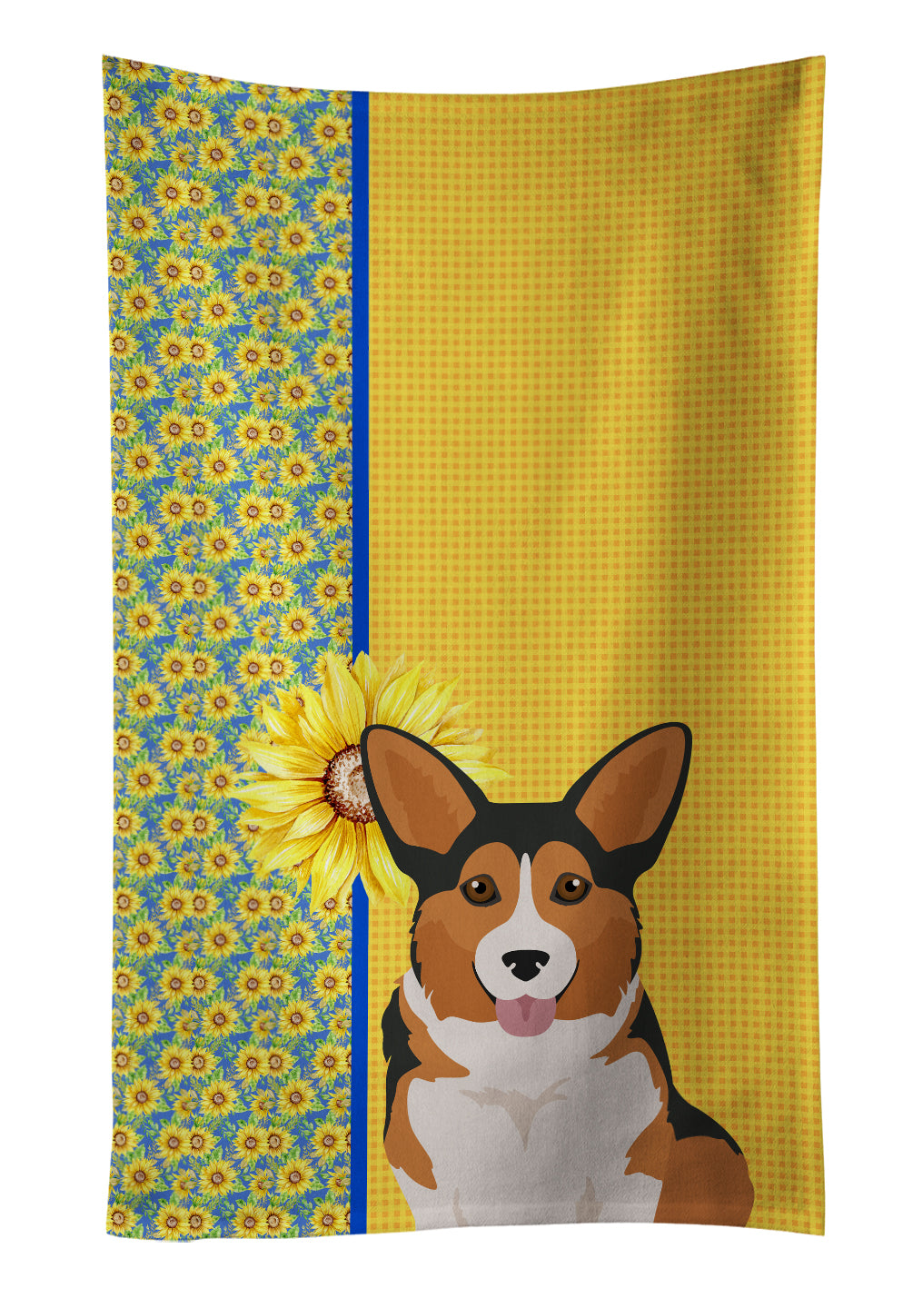 Buy this Summer Sunflowers Sable Pembroke Corgi Kitchen Towel