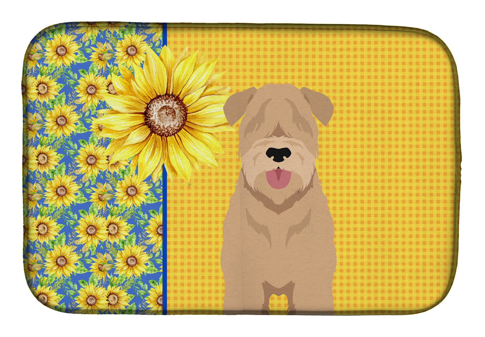 Summer Sunflowers Red Wheaten Terrier Dish Drying Mat  the-store.com.