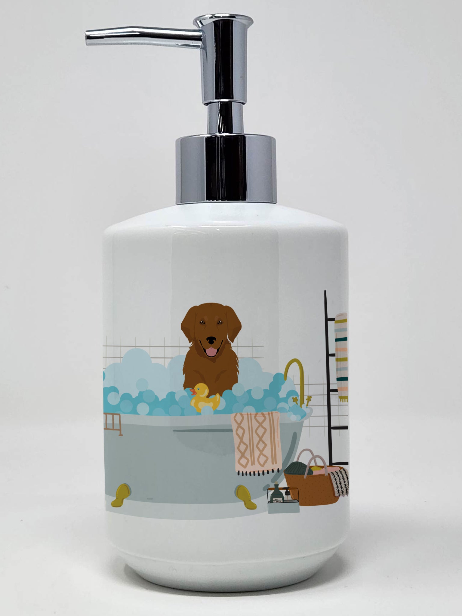 Buy this Mahogany Golden Retriever Ceramic Soap Dispenser