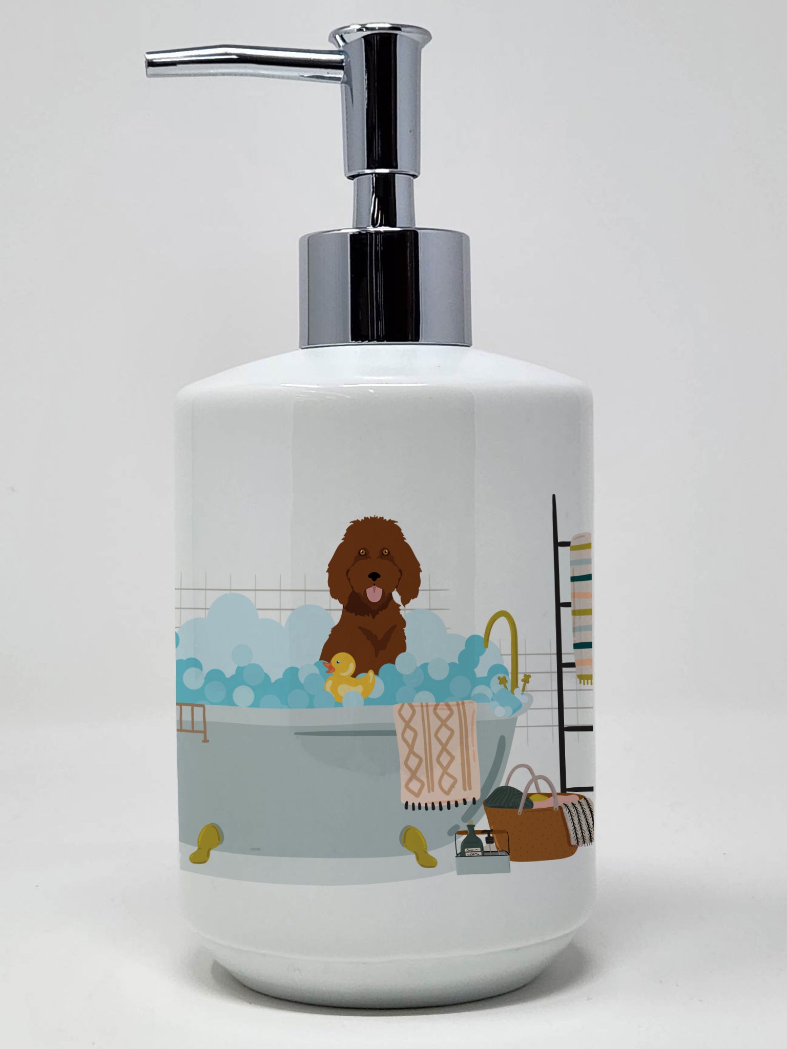 Buy this Standard Red Poodle Ceramic Soap Dispenser