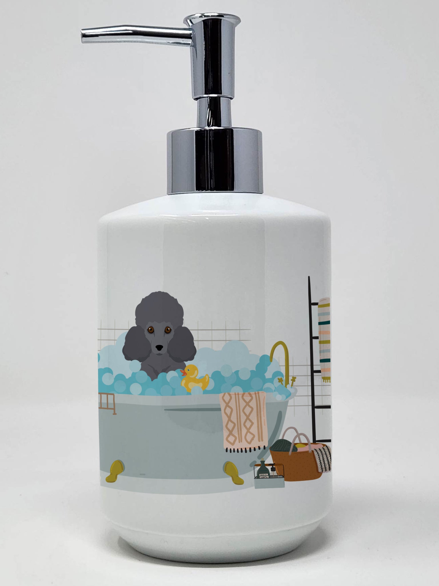 Buy this Toy Grey Poodle Ceramic Soap Dispenser