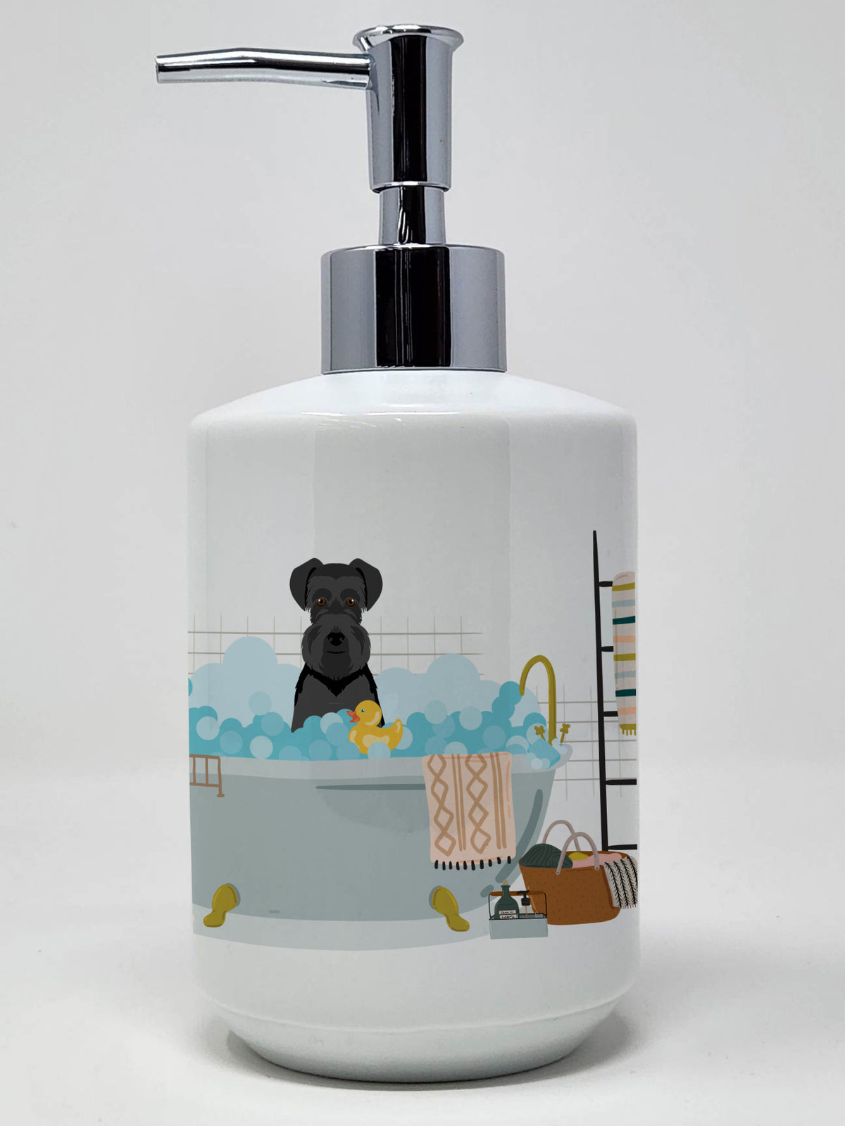 Buy this Black Natural Ears Schnauzer Ceramic Soap Dispenser