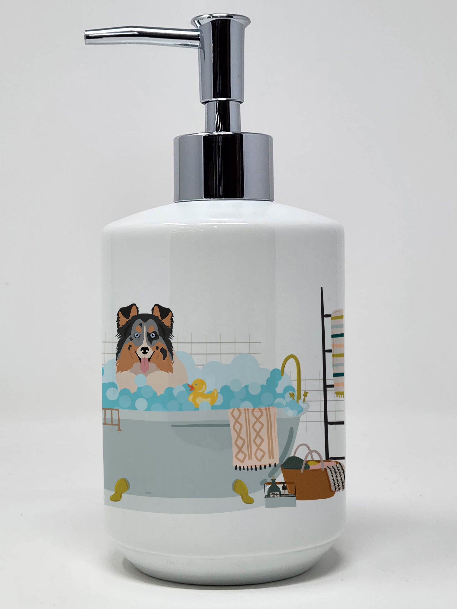 Buy this Blue Merle Sheltie Ceramic Soap Dispenser