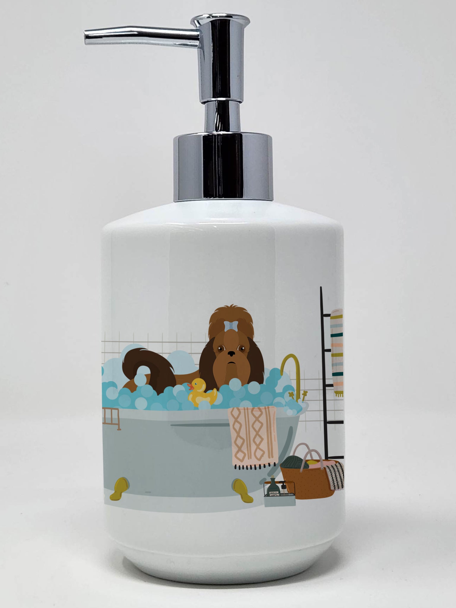 Buy this Red Shih Tzu Ceramic Soap Dispenser