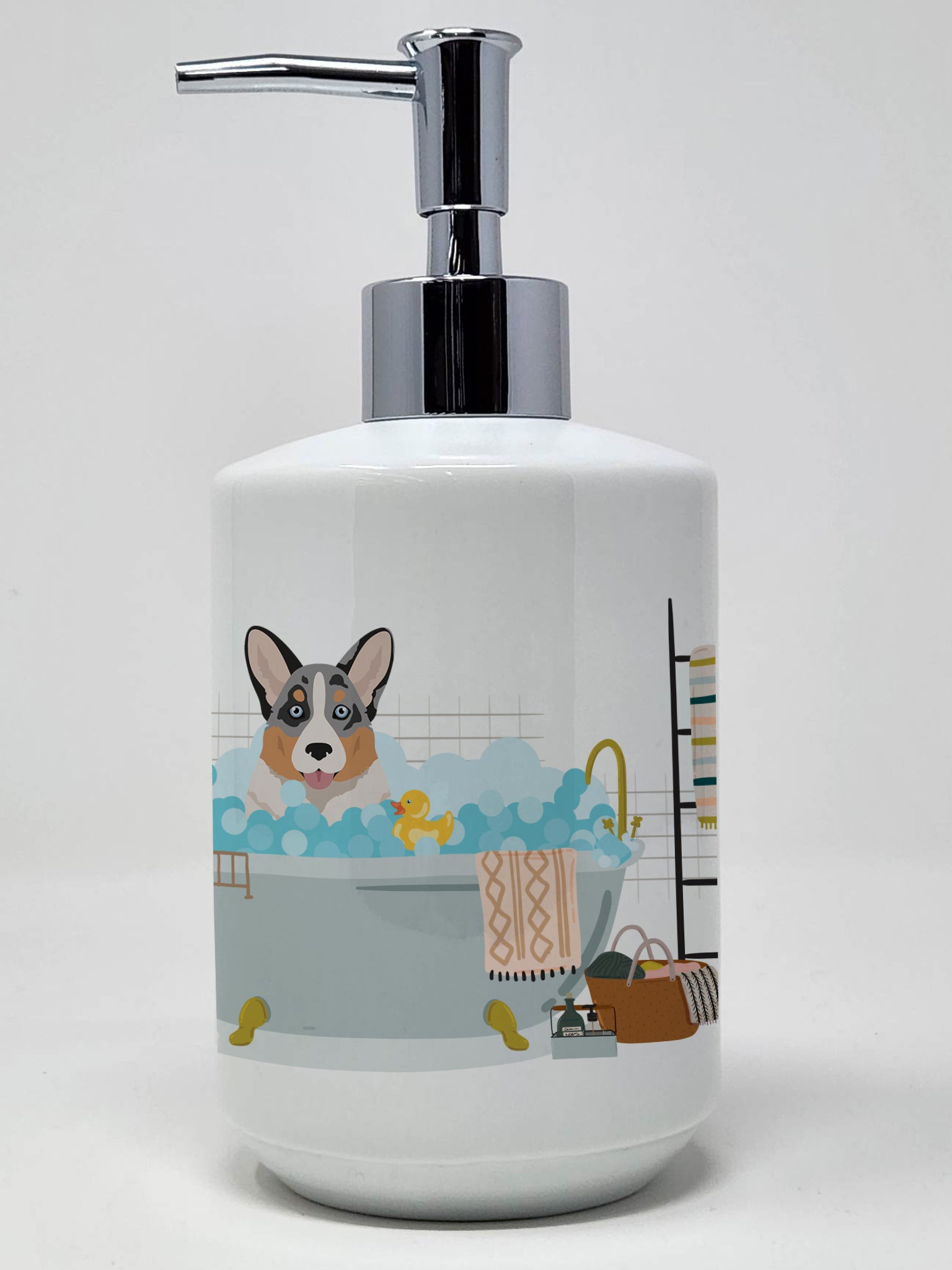 Buy this Blue Merle Cardigan Corgi Ceramic Soap Dispenser