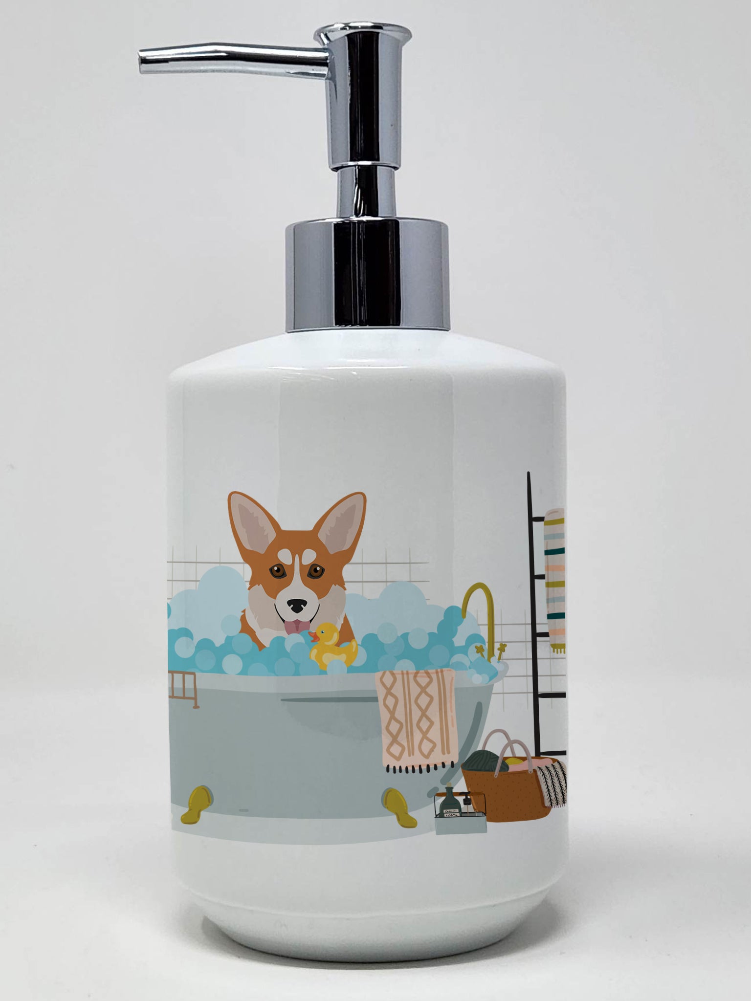 Buy this Red Pembroke Corgi Ceramic Soap Dispenser