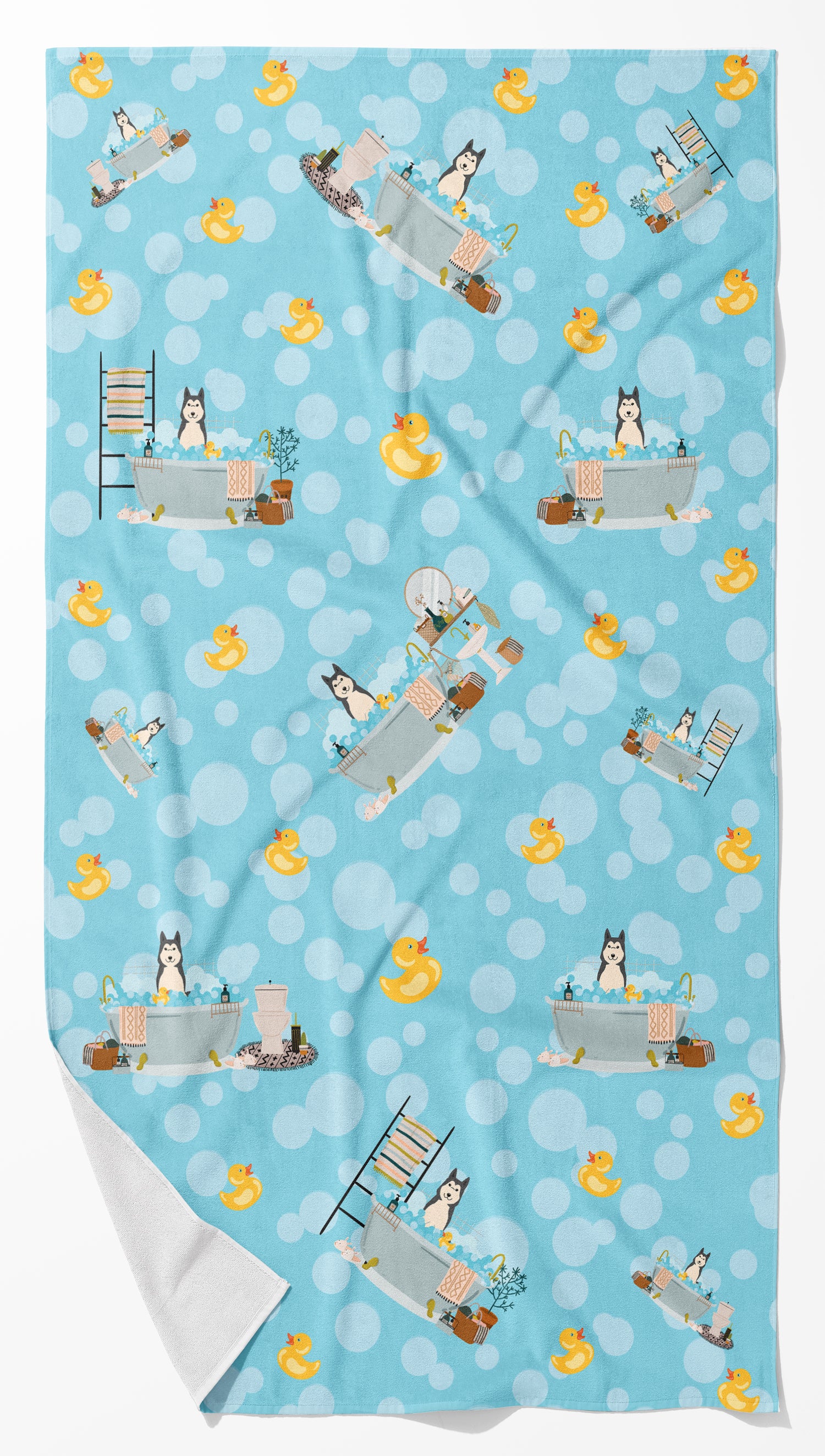 Buy this West Siberian Laika Spitz in Bathtub Bath Towel Large