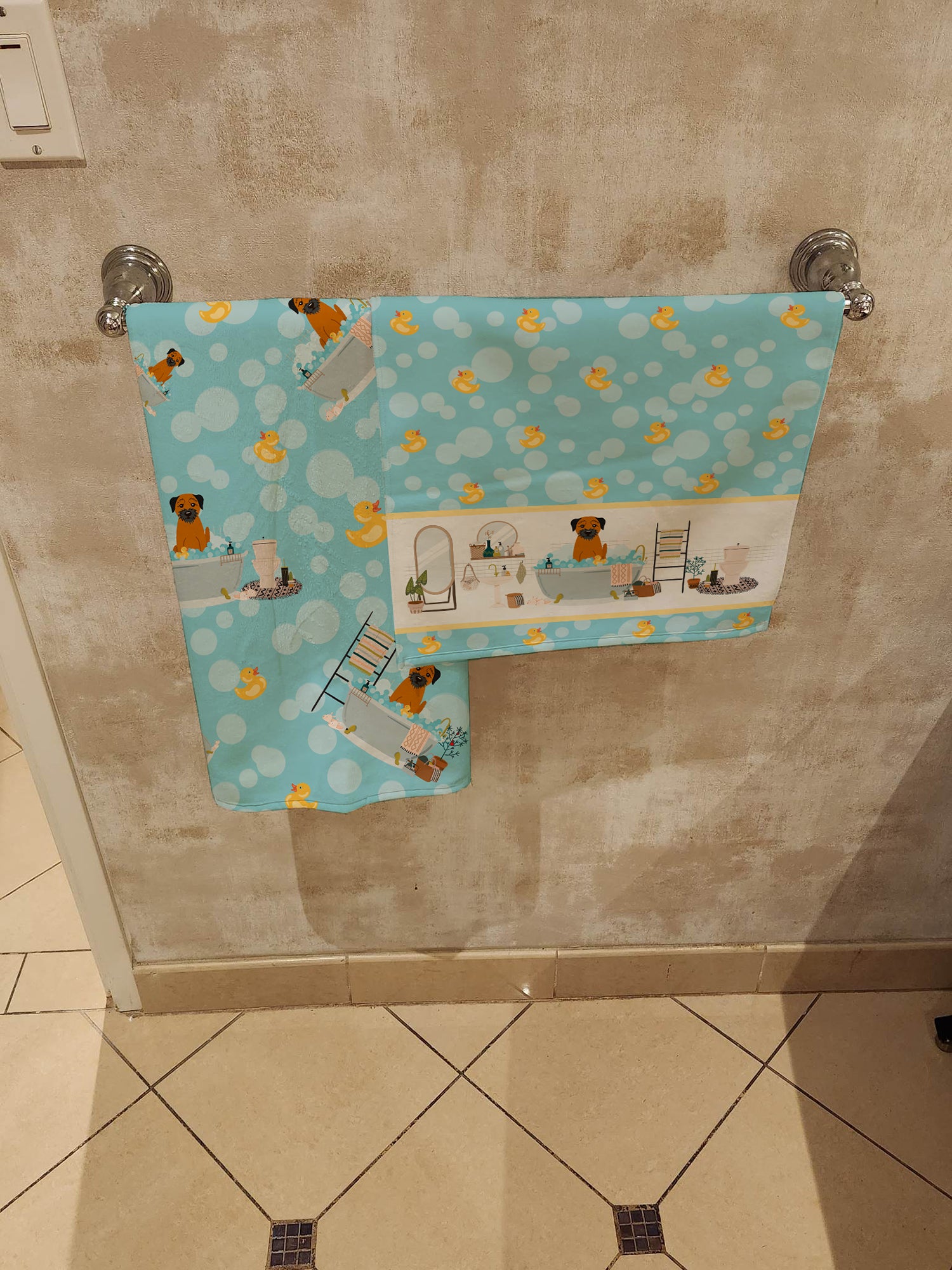 Border Terrier in Bathtub Bath Towel Large  the-store.com.