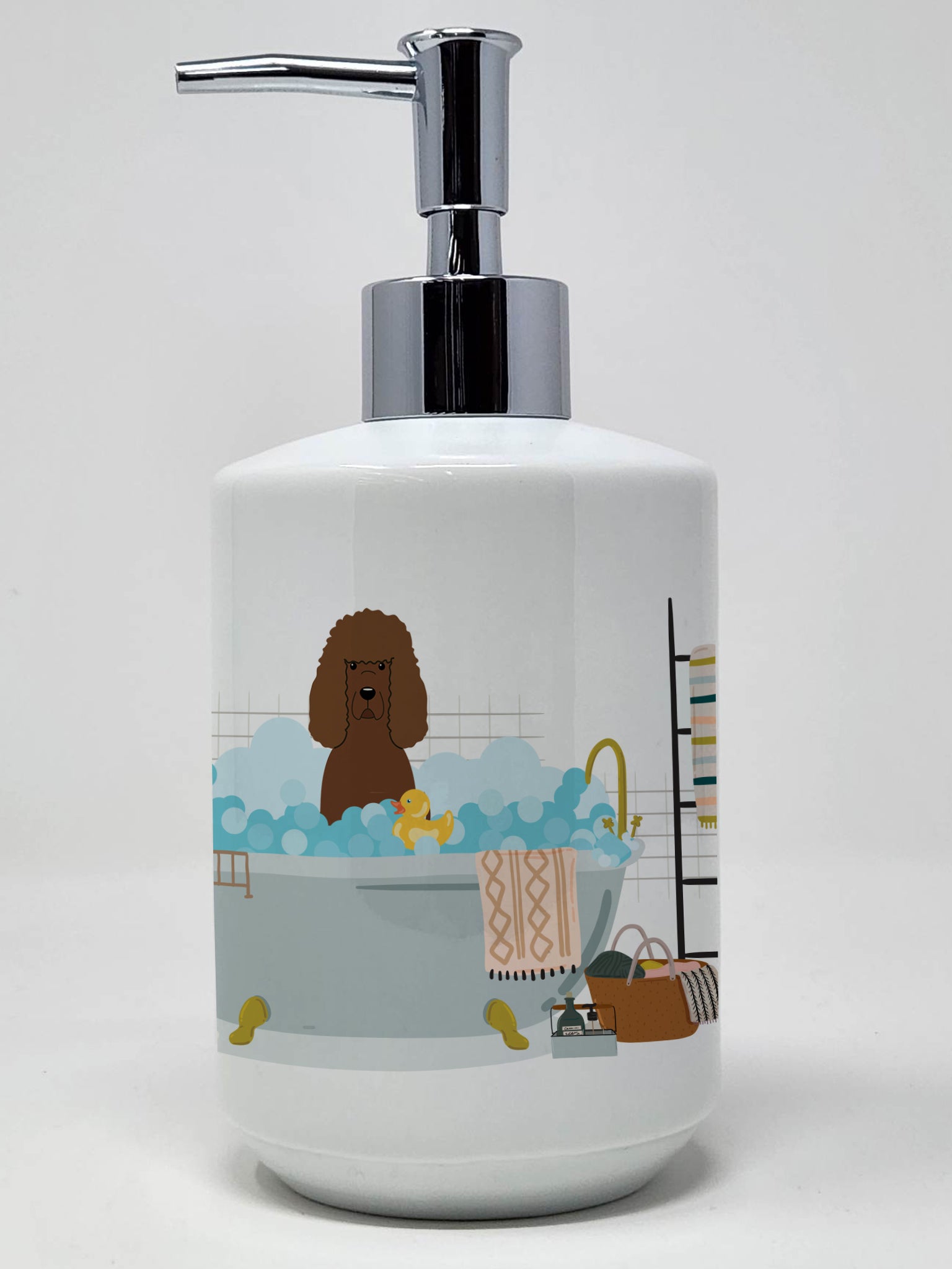 Buy this Irish Water Spaniel in Bathtub Ceramic Soap Dispenser