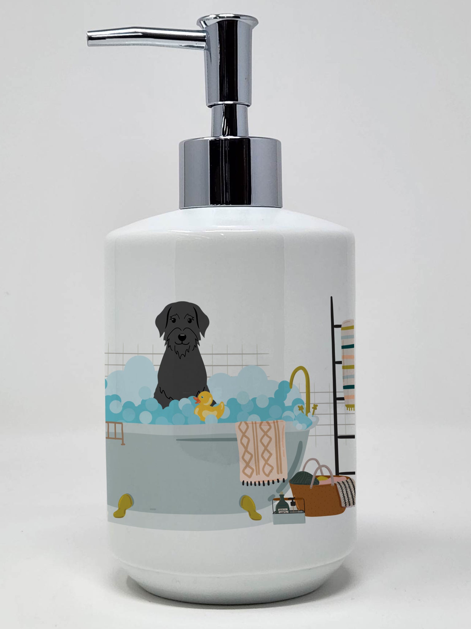 Buy this Giant Schnauzer in Bathtub Ceramic Soap Dispenser