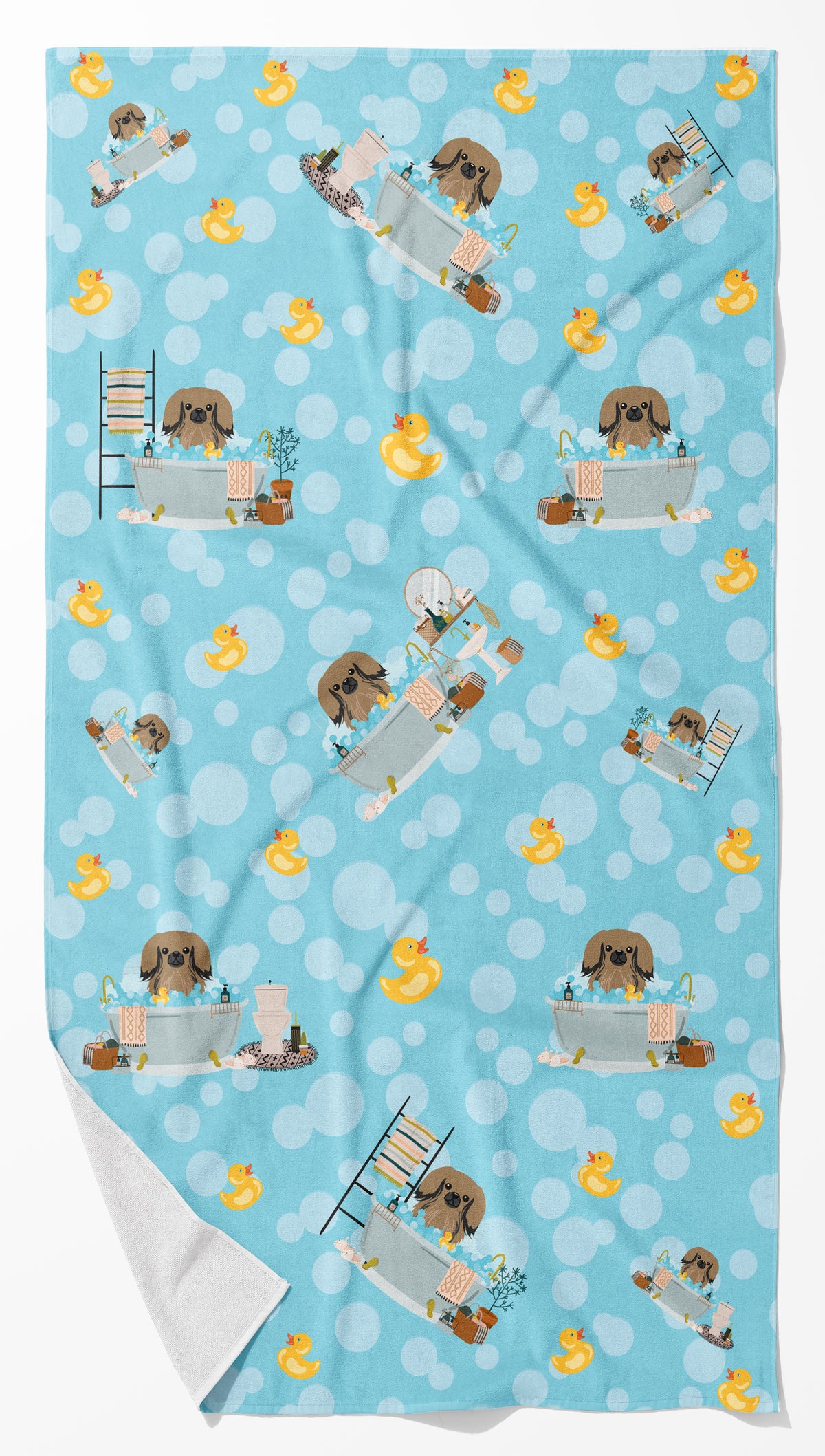 Buy this Tan Pekingese in Bathtub Bath Towel Large