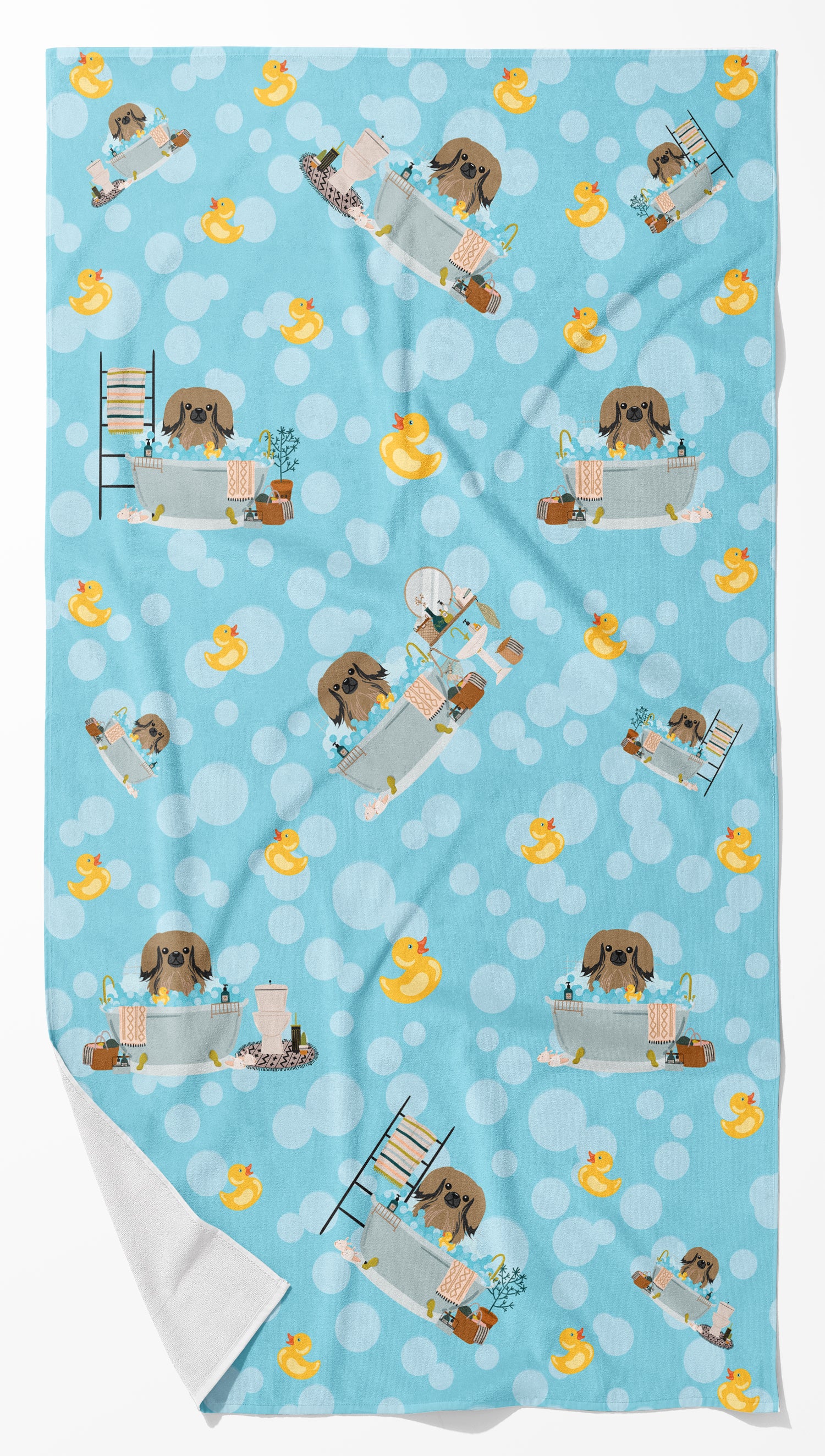 Buy this Tan Pekingese in Bathtub Bath Towel Large