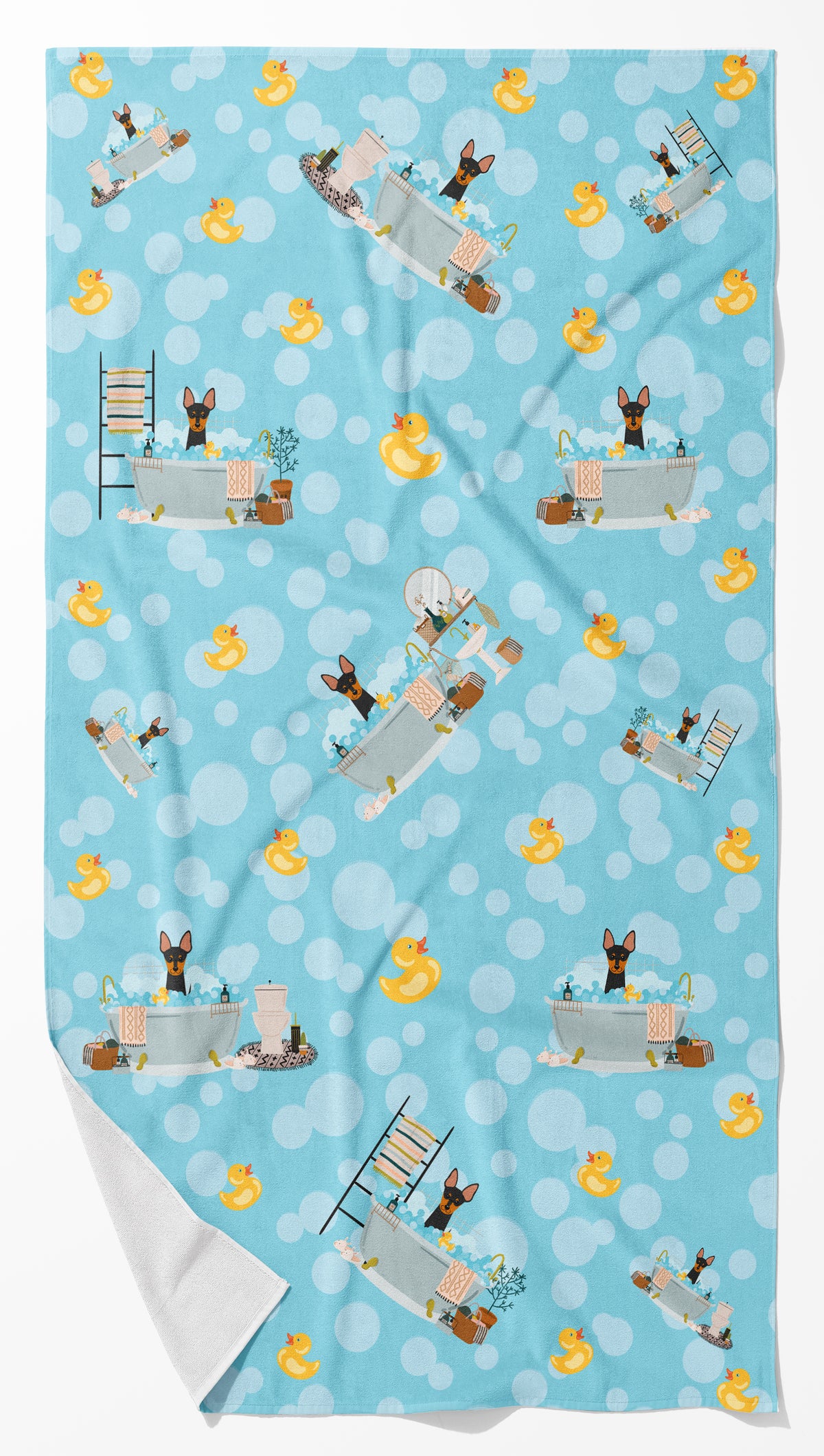 Buy this English Toy Terrier in Bathtub Bath Towel Large