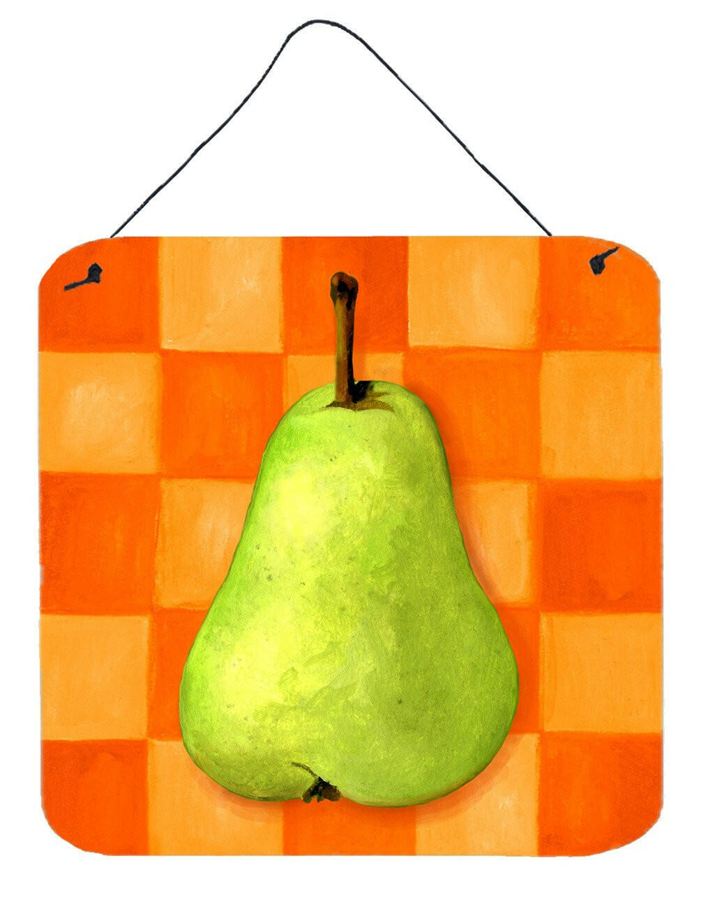 Pear in Orange by Ute Nuhn Wall or Door Hanging Prints WHW0117DS66 by Caroline's Treasures