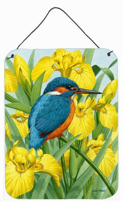 Kingfisher in Yellow Irises Wall or Door Hanging Prints ASA2009DS1216 by Caroline's Treasures